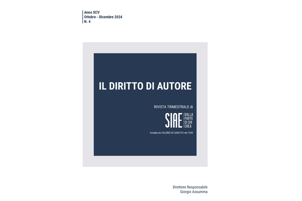 Il IV numero del 2024 della Rivista “Il Diritto di Autore”